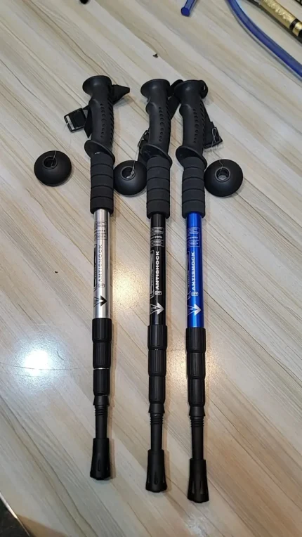 Anti-Shock Walking Stick for Hiking & Elderly Support – Blue, Black, W 1