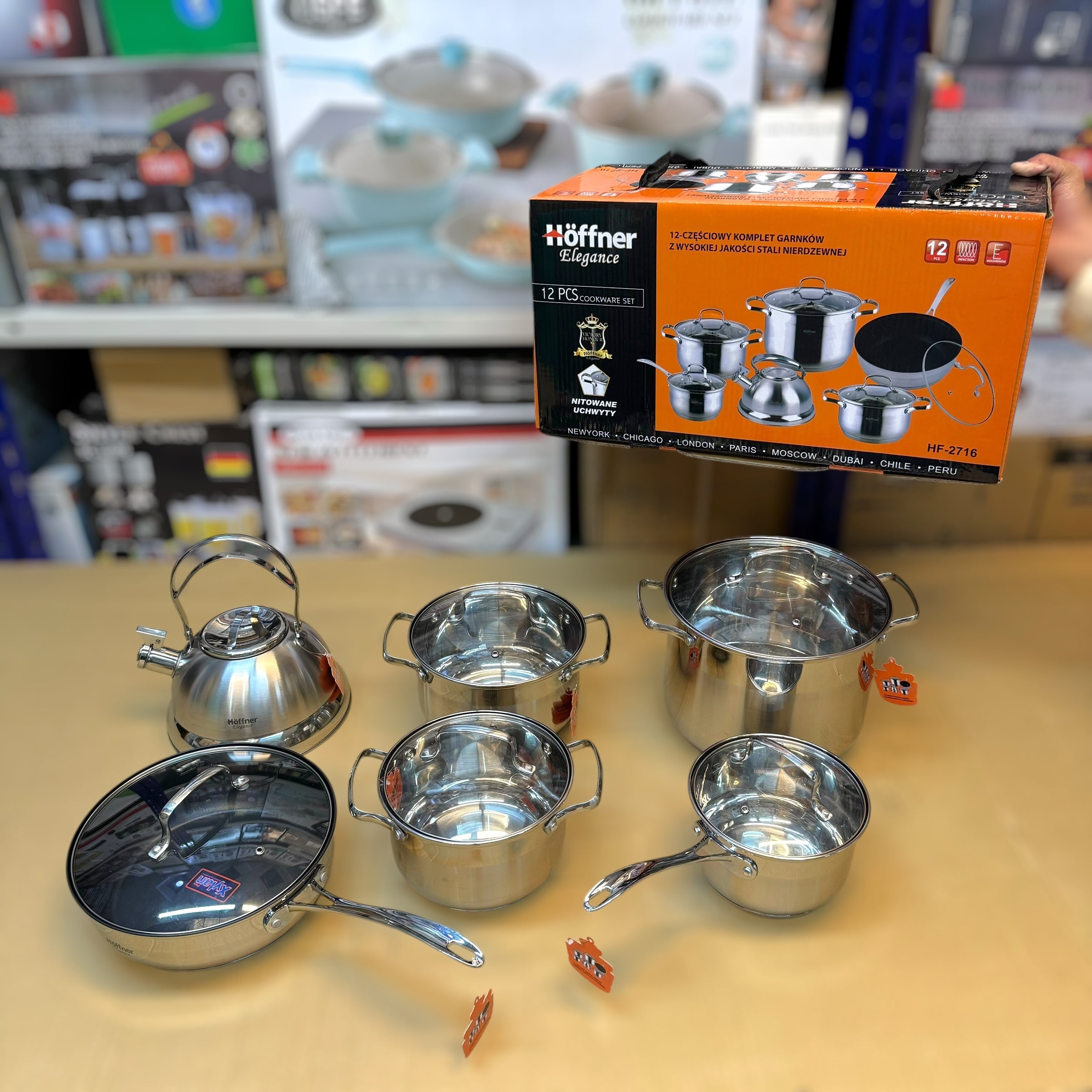 German Lot Imported Hoffner 12 Piece Cookware set with Kettle - Bara ...