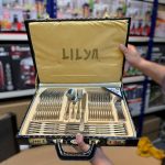 Lot Imported 48 Pieces – 12 Person Luxury Cutlery Set – Leather Case 15