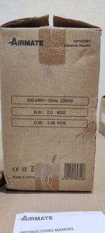 UAE Lot Imported Airmate Electric Cramic Heater 2000W 13