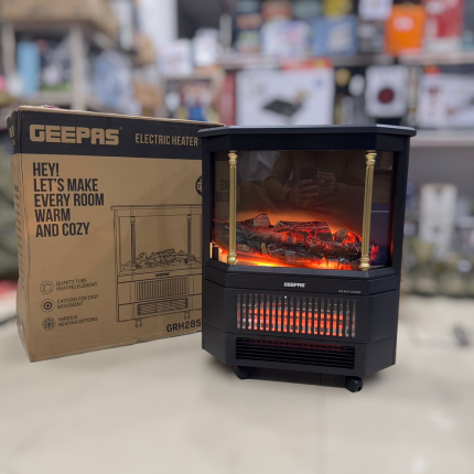 Geepas Quartz Tube Log Flame Effect Electric Heater 28580 1