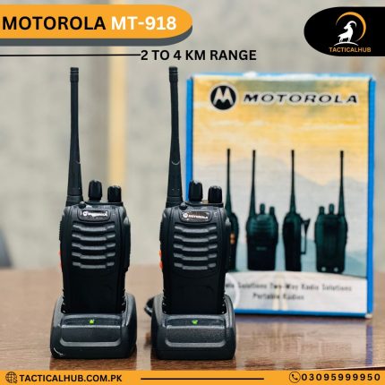 Motorola MT-918 Walkie Talkie – 2-4 KM Range, Long-Lasting & Reliable